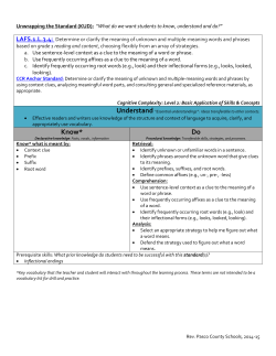 Unwrapping the Standard (KUD): &ldquo;What do we want students to