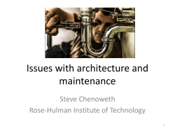 Issues with architecture and maintenance - Rose
