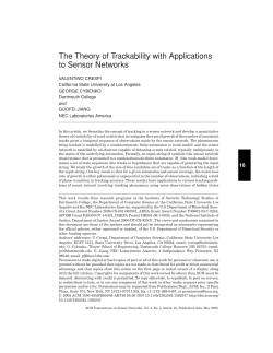 The Theory of Trackability with Applications to Sensor Networks