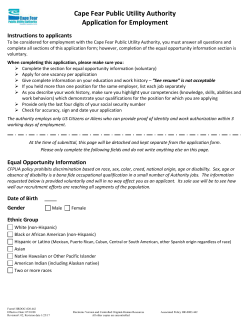Application for Employment - Cape Fear Public Utility Authority