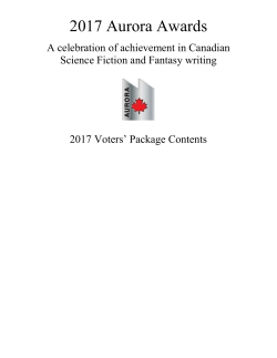 2017 Aurora Awards voter package