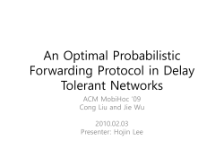 An Optimal Probabilistic Forwarding Protocol in Delay