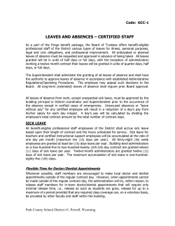 leaves and absences &ndash; certified staff