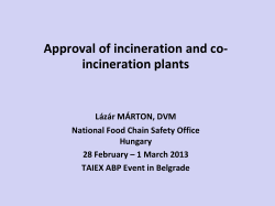 Approval of incineration and co