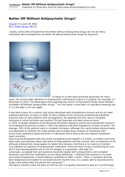 Better Off Without Antipsychotic Drugs?