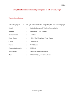 IOT20 UV light radiation detection and posting data to IoT to warn