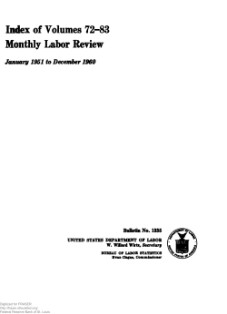 Index of Volumes 72-83: Monthly Labor Review, January 1951 to