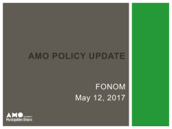 AMO Policy Update - Federation of Northern Ontario Municipalities
