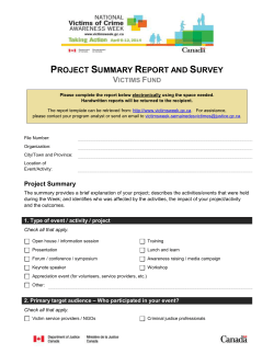 APPLICATION FOR FUNDING