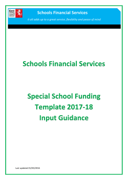 Special School Funding Template 2017-18 - Input Guidance