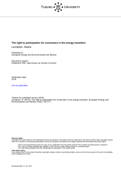 The Right to Participation for Consumers in the Energy Transition