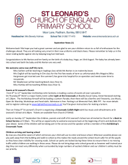 September News - Padiham St Leonard`s