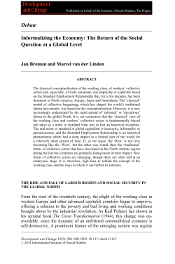 Informalizing the Economy: The Return of the Social Question at a
