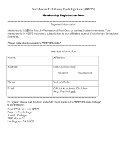please use this form - NorthEastern Evolutionary Psychology Society
