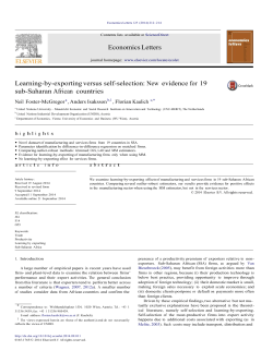 Economics Letters Learning-by-exporting versus self-selection