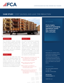 CASE STUDY / CoST SAvingS And LEAd TimE