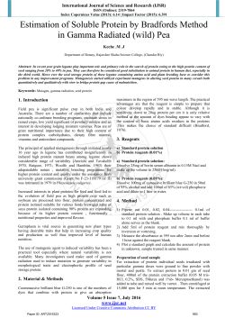 Estimation of Soluble Protein by Bradfords Method in Gamma