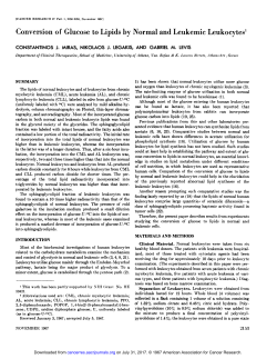 Conversion of Glucose to Lipids by Normal and