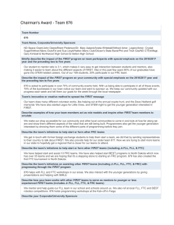 Chairman`s Award - Team 876 - FIRST | For Inspiration and