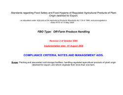Off Farm Pack House Facilities