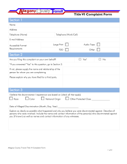 Title VI Complaint Form Section 1 Section 2 Section 3