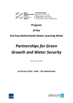 The programe - IHE Delft Institute for Water Education
