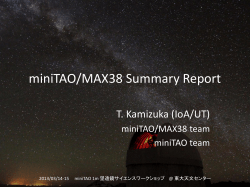 miniTAO/MAX38 Summary Report