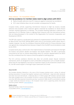 Anti-tax avoidance: EU member states need to align actions with