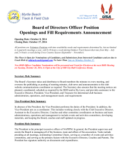 Board of Directors Officer Position Openings and Fill Requirements