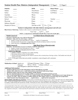 Diabetes Independent Management Form 400