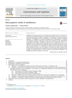 Metacognitive model of mindfulness