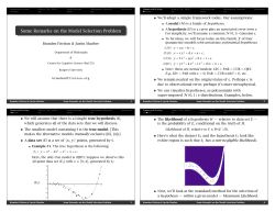 Some Remarks on the Model Selection Problem