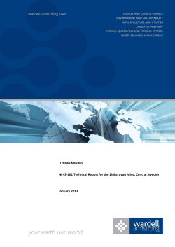 LUNDIN MINING NI 43-101 Technical Report for the Zinkgruvan