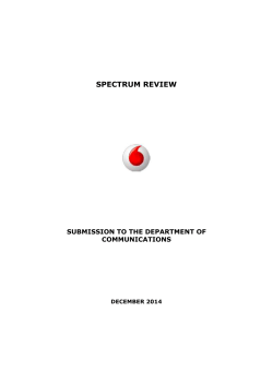 Spectrum Review - Department of Communications and the Arts