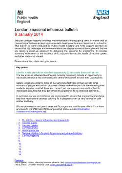 London seasonal influenza bulletin 9 January 2014 The pan