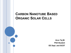 Carbon Nanotube Based Organic Solar Cells