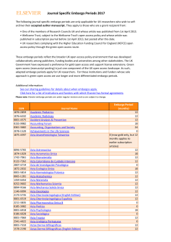 Journal Specific Embargo Periods 2017