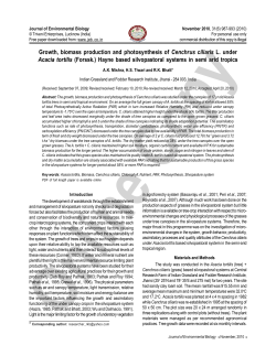 Growth, biomass production and photosynthesis of Cenchrus ciliaris