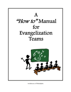 for Evangelization Teams - Office for the New Evangelization