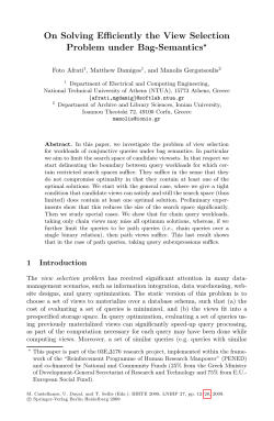 On Solving Efficiently the View Selection Problem under Bag