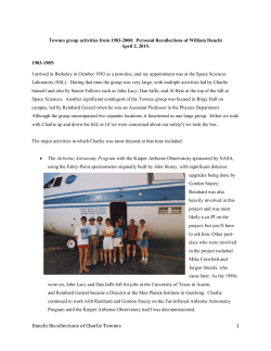 Townes group activities from 1983-2000: Personal Recollections of