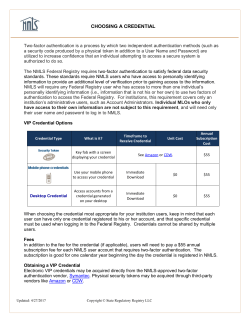 Choosing a Credential - NMLS Federal Registry Resource Center