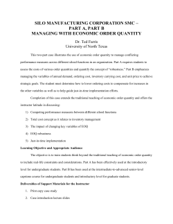 part a, part b managing with economic order quantity