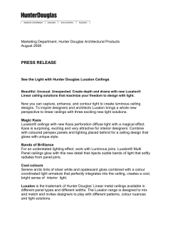 Marketing Department, Hunter Douglas Architectural Products