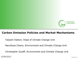 Carbon Emission Policies and Market Mechanisms