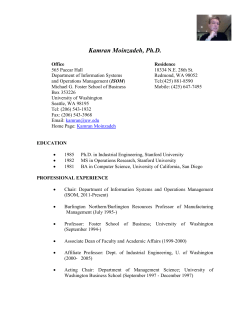 Kamran Moinzadeh - UW Faculty Web Server