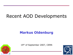 AOD Discussion for PWG2