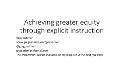 Explicit Instruction