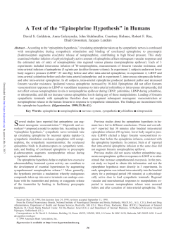 A Test of the &ldquo;Epinephrine Hypothesis&rdquo; in Humans