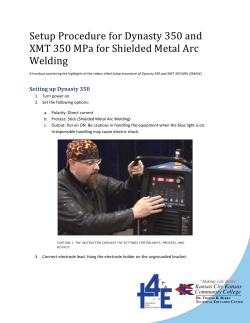 Setup Procedure for Dynasty 350 and XMT 350